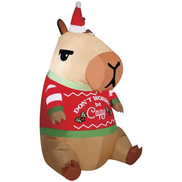 3.5 FT Capybara Christmas LED Inflatable Light up your Yard Holiday Decor NEW - Picture 2 of 8